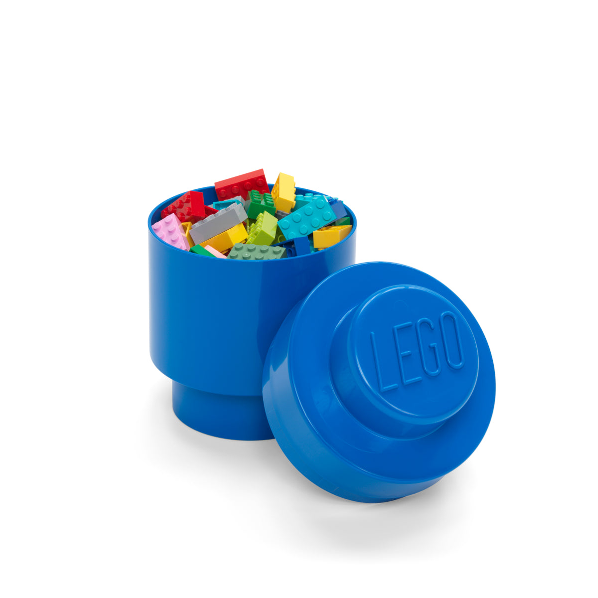 Cutie depozitare LEGO rotunda 1x1 - Albastru