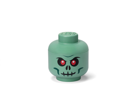 Cutie Depozitare Mica (S) Cap Minifigurina LEGO (16x18,5cm) - Schelet Verde