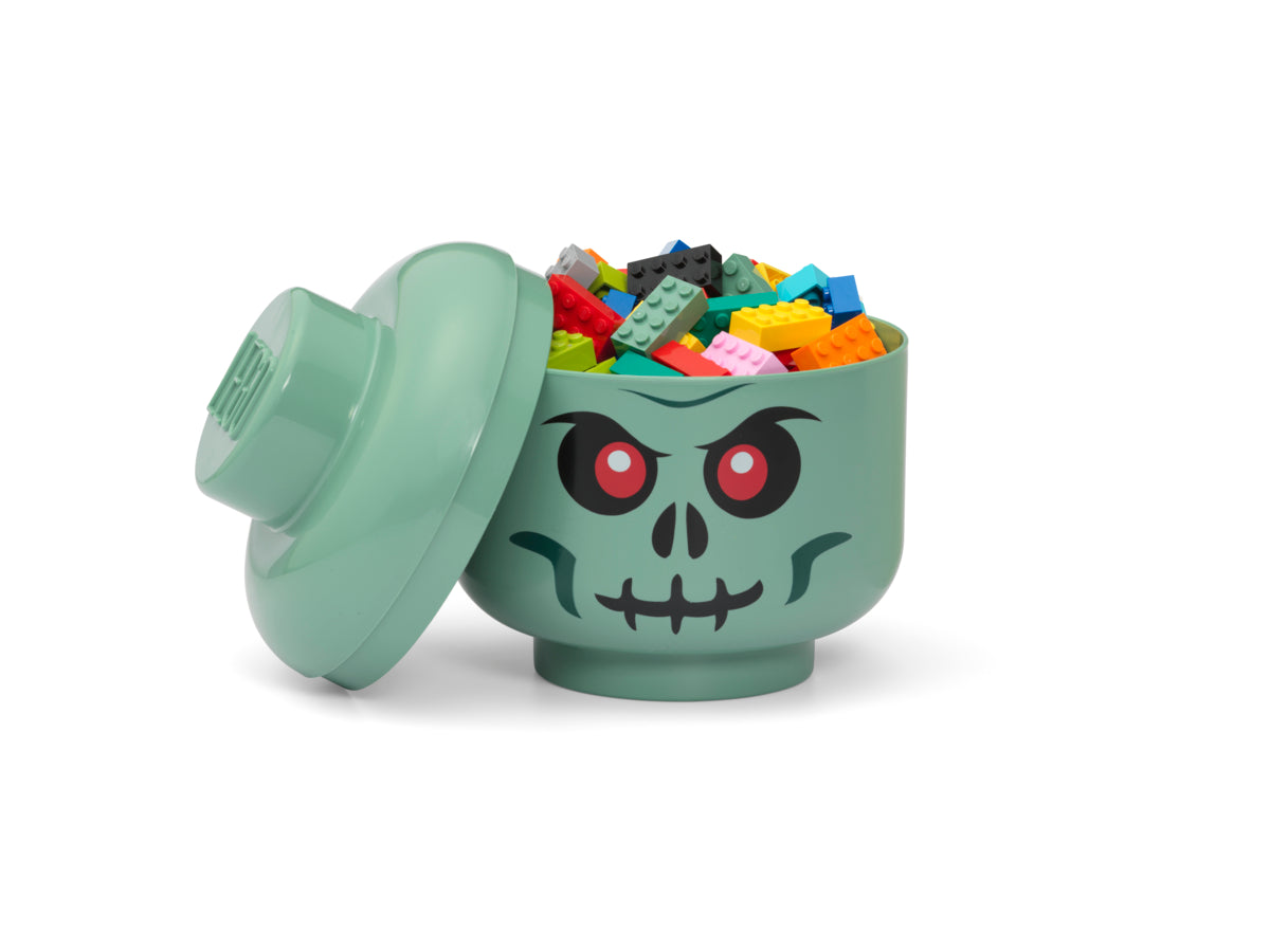 Cutie Depozitare Mica (S) Cap Minifigurina LEGO (16x18,5cm) - Schelet Verde