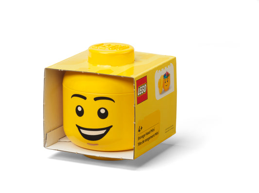Mini Cutie Depozitare Cap Minifigurina LEGO (10,2x11,5cm) - Happy