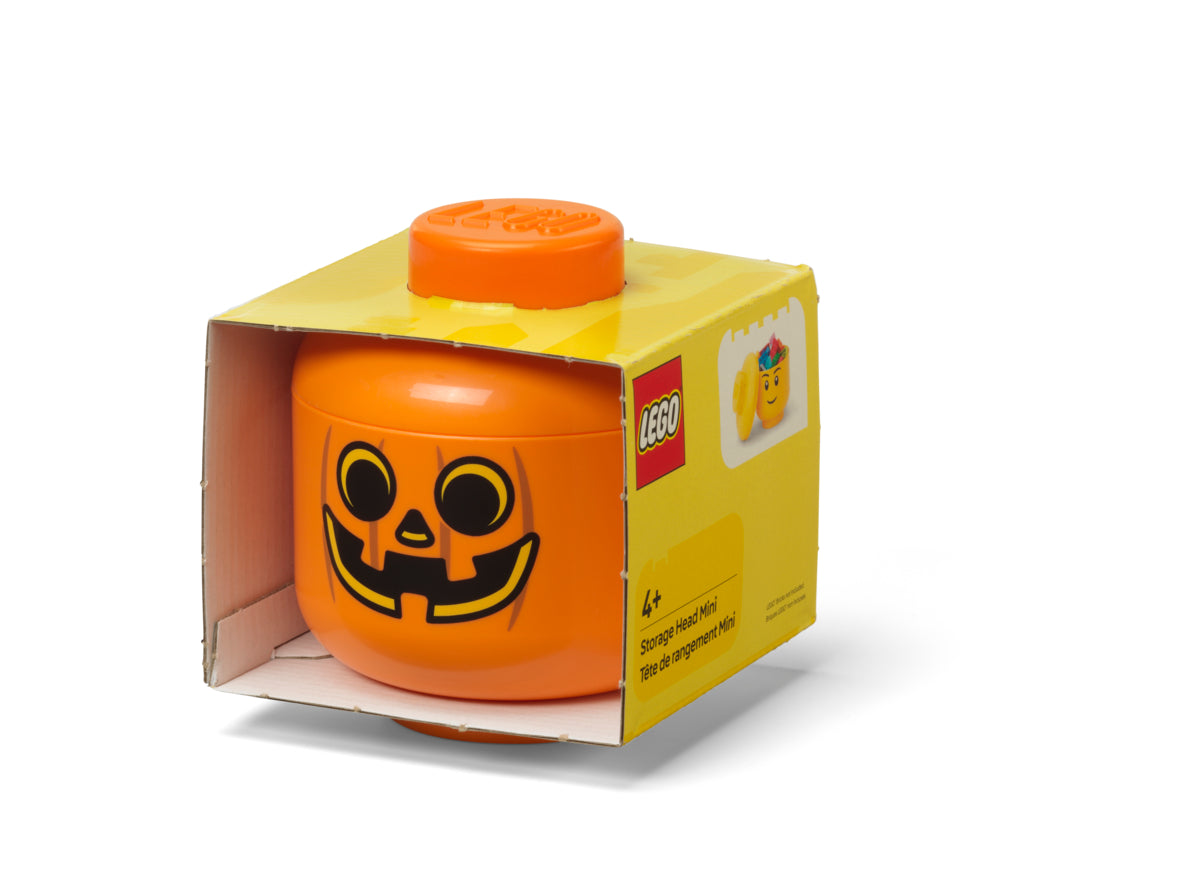 Mini Cutie Depozitare Cap Minifigurina LEGO (10,2x11,5cm) - Dovleac