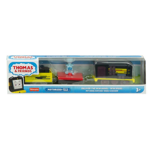 Thomas Track Master - Locomotiva +  2 vagoane - Deliver The Win Diesel / 2