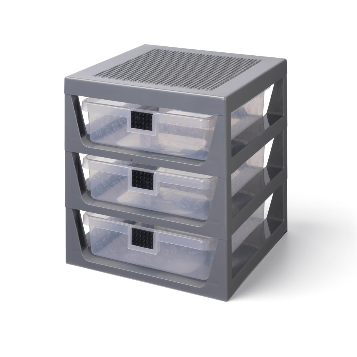 Masuta LEGO cu 3 sertare de depozitare - Gri
