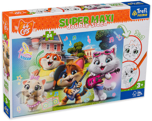 Puzzle 24 Super Maxi - Pisici vesele - 44 Cats
