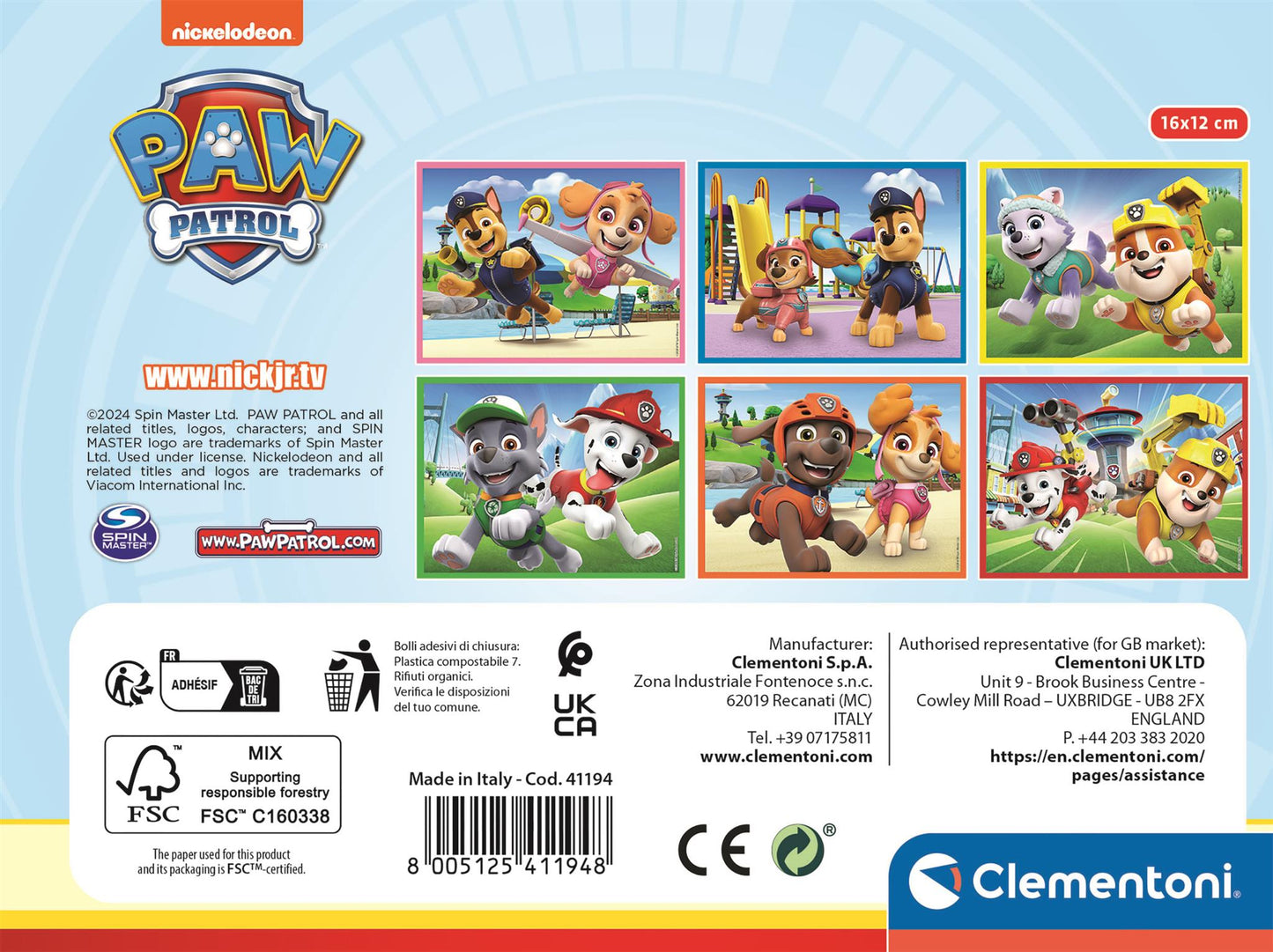 12 Cuburi Tip Puzzle - Patrula Catelusilor / 12