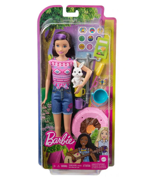 Barbie Camping Brothers  - Papusa Skipper cu iepuras si accesorii