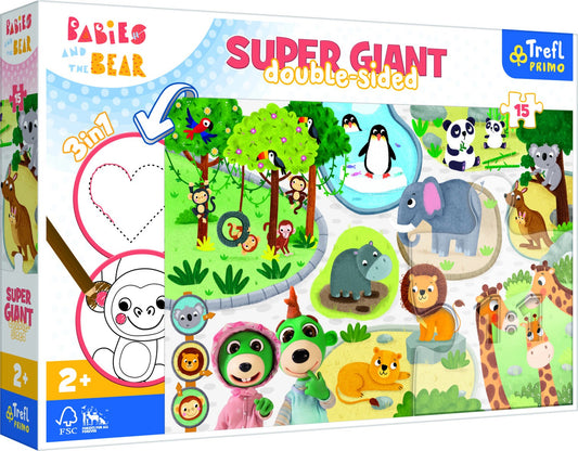 Puzzle 15 Super Giant - Babies and the Bear