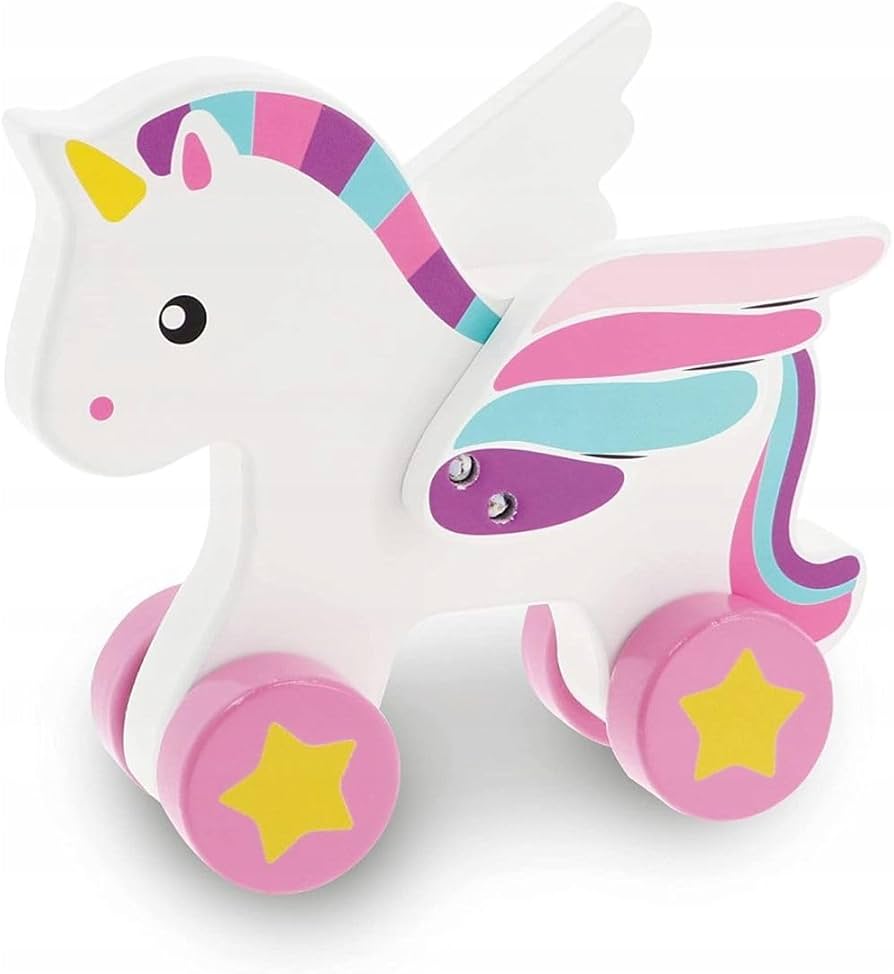 Rainbow Unicorn - Jucarie de Tras (16 cm)