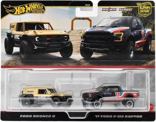Set Hot Wheels Ford Bronco R/'17 Ford F-150 Raptor, 1:64 / 3