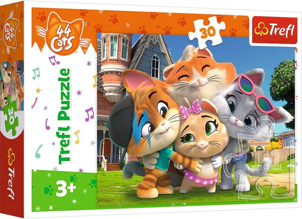Puzzle 30 piese - Prietenie in lumea pisicilor - 44 Cats / 20
