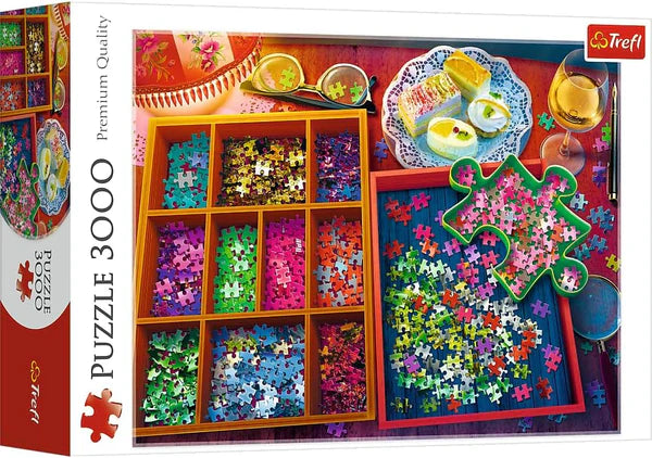 Puzzle 3000 piese - Piese colorate de puzzle in sortatoare / 4