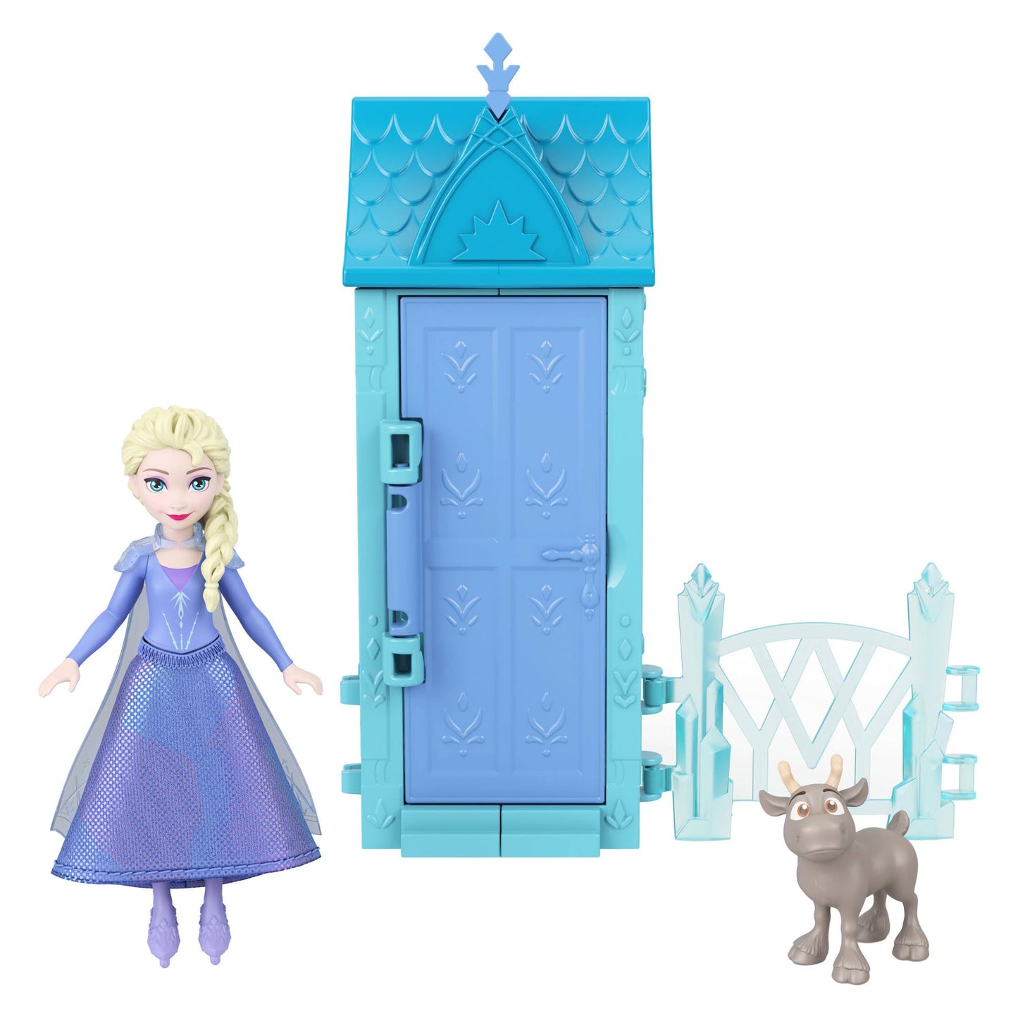 Set surpriza Frozen Arendelle cu mini papusa, 5 piese - turcoaz
