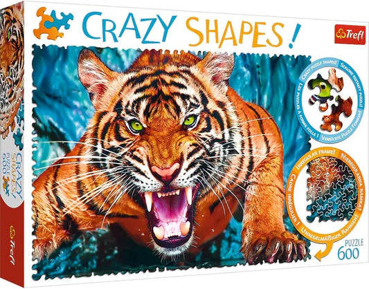 Puzzle 600 piese Crazy Shapes! - Tigru fioros / 6