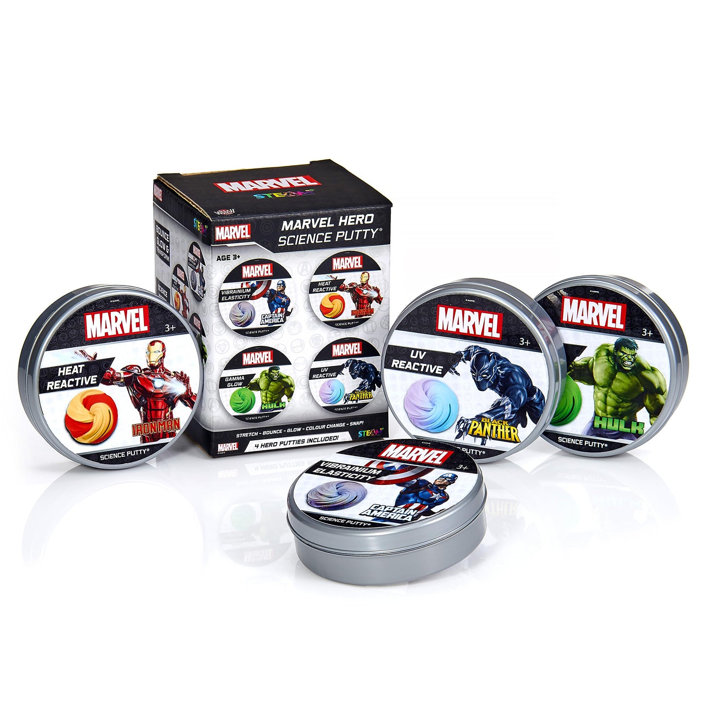 Plastilina inteligenta Marvel Hero Science Putty - set 4 cutii