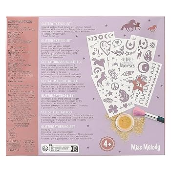 Miss Melody Set Tatuaje cu Sclipici Night Horses / 8