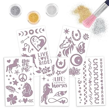 Miss Melody Set Tatuaje cu Sclipici Night Horses / 8