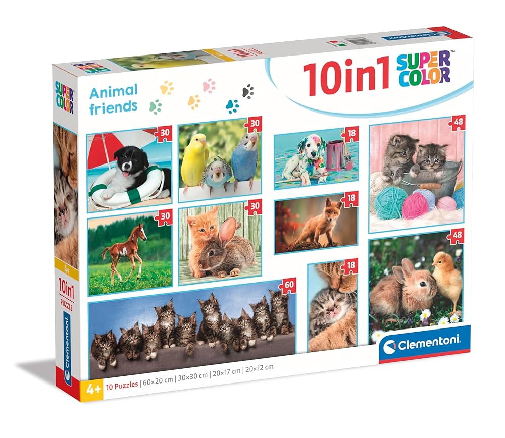 Puzzle 10 In 1 (18-30-48-60) - Animal Friends