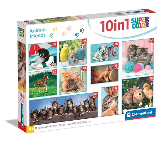 Puzzle 10 In 1 (18-30-48-60) - Animal Friends