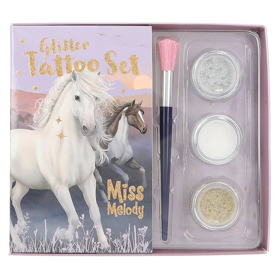 Miss Melody Set Tatuaje cu Sclipici Night Horses / 8