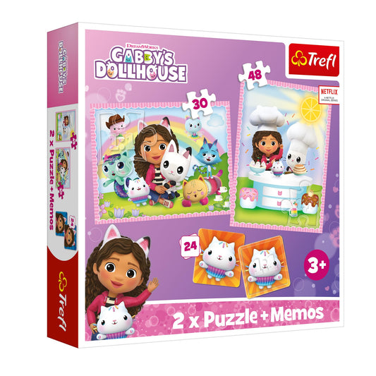 Puzzle 2x (30+48) + Memos (24) - Gabby cu pisicutele ei