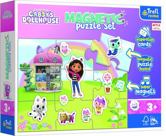 Puzzle Magnetic 9 piese - Explorand lumea lui Gabby