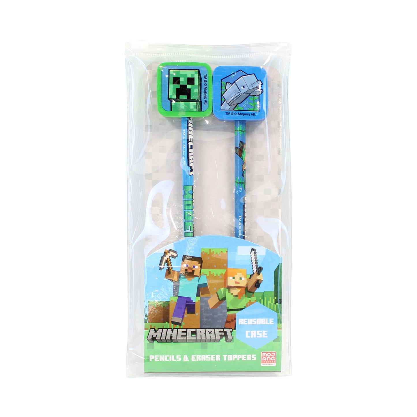 Set 2 creioane cu radiera Minecraft