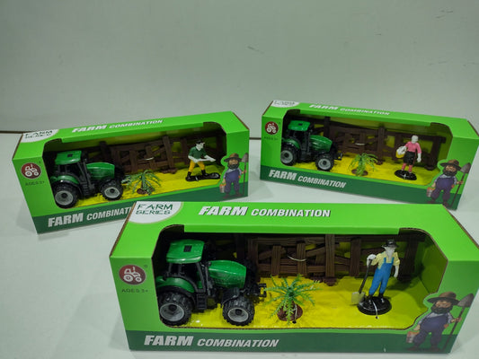 Tractor cu remorca furaje + 1 animal (23 cm cutia) / 120