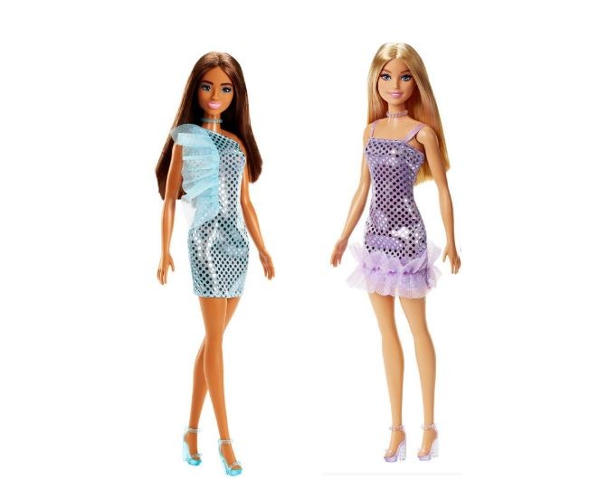 Papusa Glitz Barbie in rochie straluciotoare, asst. / 6