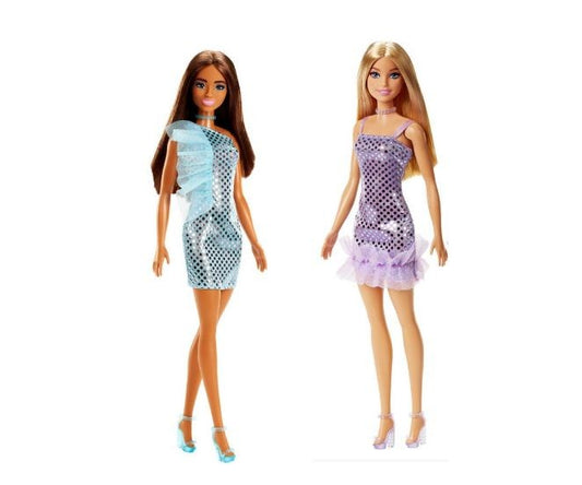 Papusa Glitz Barbie in rochie straluciotoare, asst. / 6