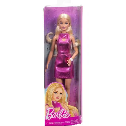 Barbie Fashionistas Papusa in rochie roz cu inimioara