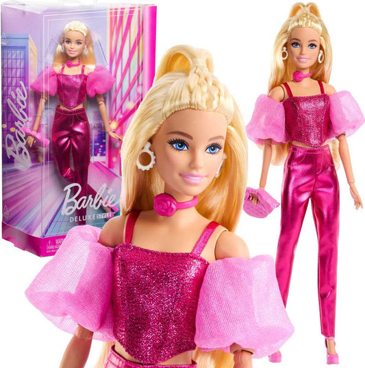 Papusa Barbie Deluxe Style #5 - Metallic Outfit tinuta roz / 2