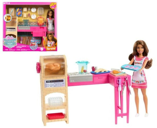 Set papusa Barbie Teresa si bucatarie cu accesorii