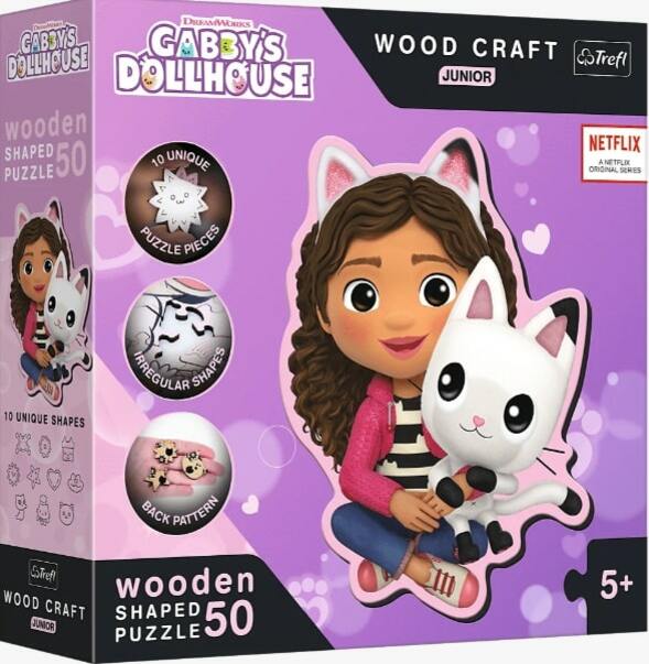 Puzzle lemn junior 50 piese - Gabi cu pisica ei / 10