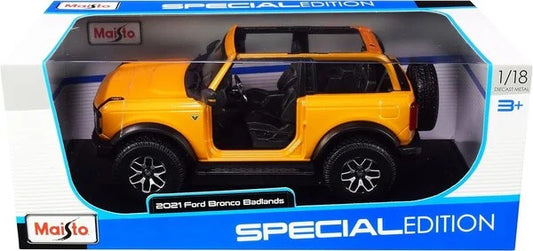Maisto Ford Bronco 2021, 1:18, galben / 2