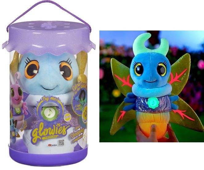 Jucarie de plus Licurici Albastru cu timer, sunete si lumini Glowies / 12