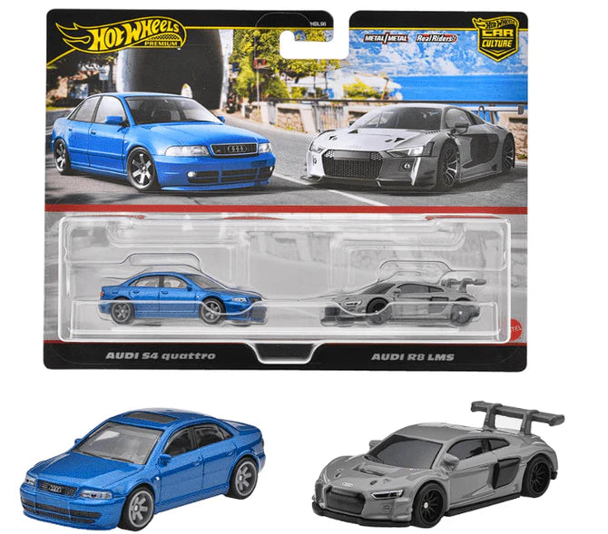 Set Hot Wheels Premium - Audi S4 Quattro & Audi R8 LMS