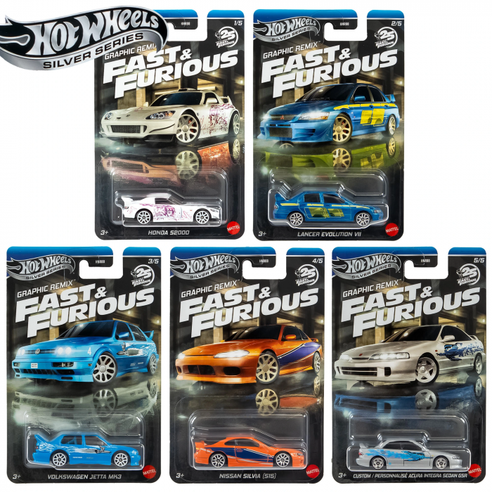 Masinuta Hot Wheels Fast and Furious Graphic Remix series,1:64, asst. / 24