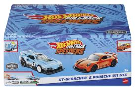 Hot Wheels Pull-back Speeders - GT Scorcher & Porsche 911 GT3
