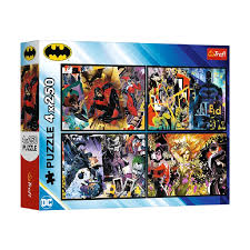 Puzzle 4x250 piese - Batman in actiune
