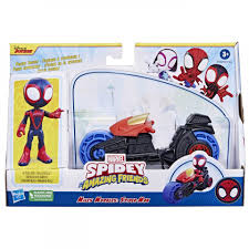 Spidey Prietenii Extraordinari - Set Motocicleta Si Figurina Miles Morales 10 Cm