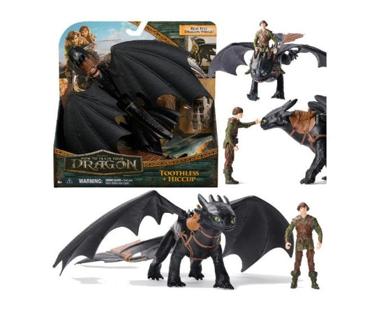 Set Figurine How to train your dragon - Toothless + Hiccup, 33 cm / 3