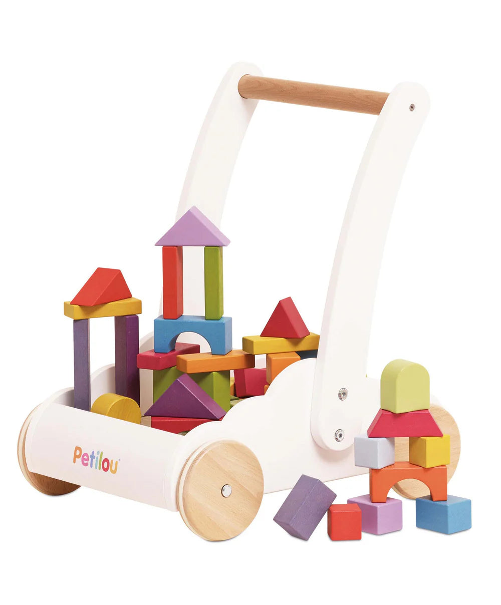 Premargator Rainbow Cloud Walker cu 45 caramizi colorate din lemn