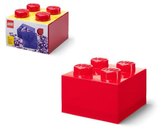 Cutie de depozitare LEGO 4 cu capac rosu transparent, 25x18x25 cm / 6