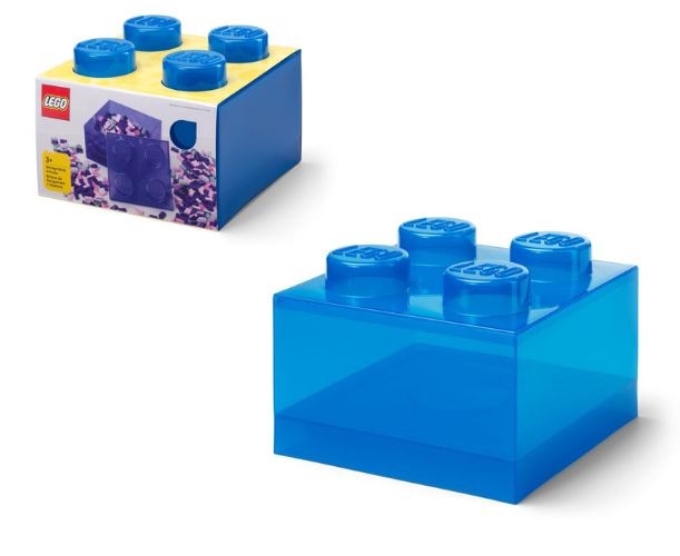 Cutie de depozitare LEGO 4 cu capac albastru transparent, 25x18x25 cm / 6