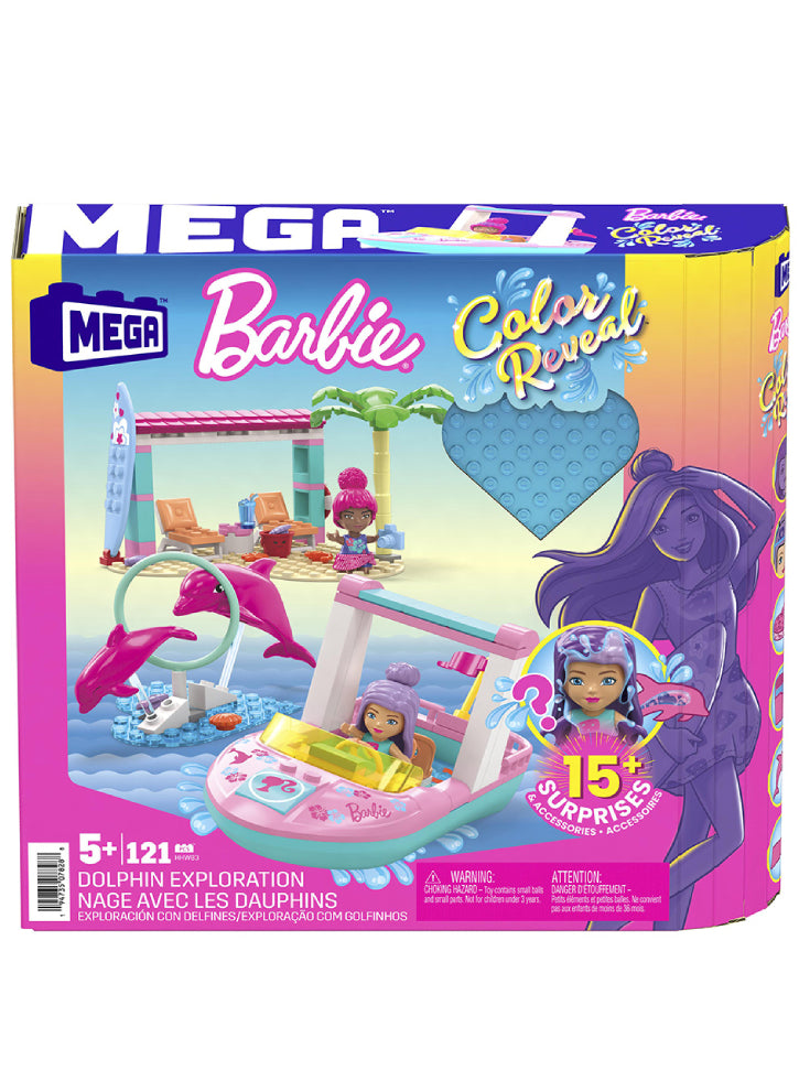 Mega Bloks Barbie Color Reveal Dolphin Exploration, 121 buc.