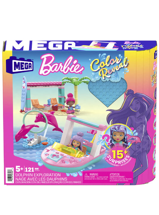 Mega Bloks Barbie Color Reveal Dolphin Exploration, 121 buc.