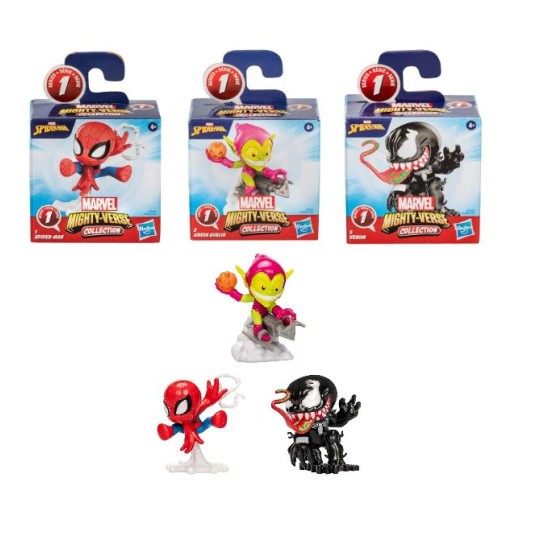 Figurina Spiderman Mighty Verse, 6 cm (set 3 bucati) asst.