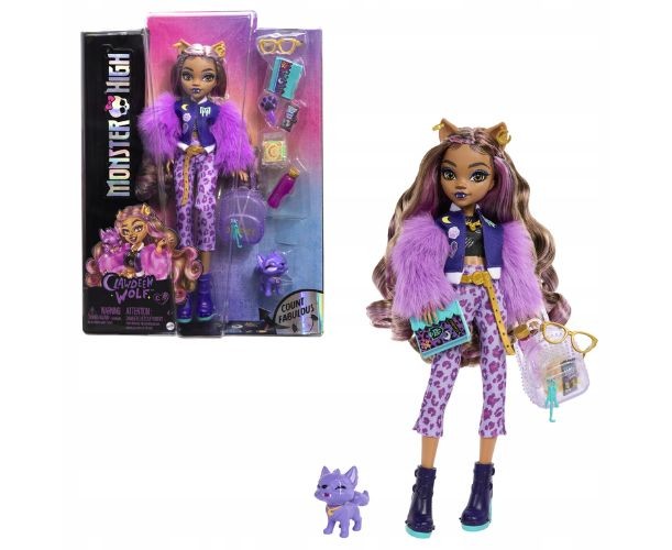 Papusa Monster High Clawdeen Wolf cu animalut Count Fabulous -