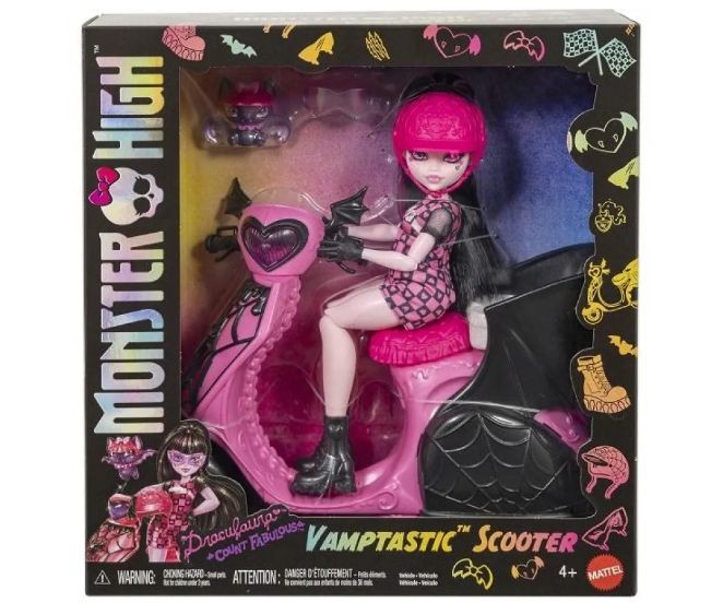 Papusa Monster High Draculaura cu scooter