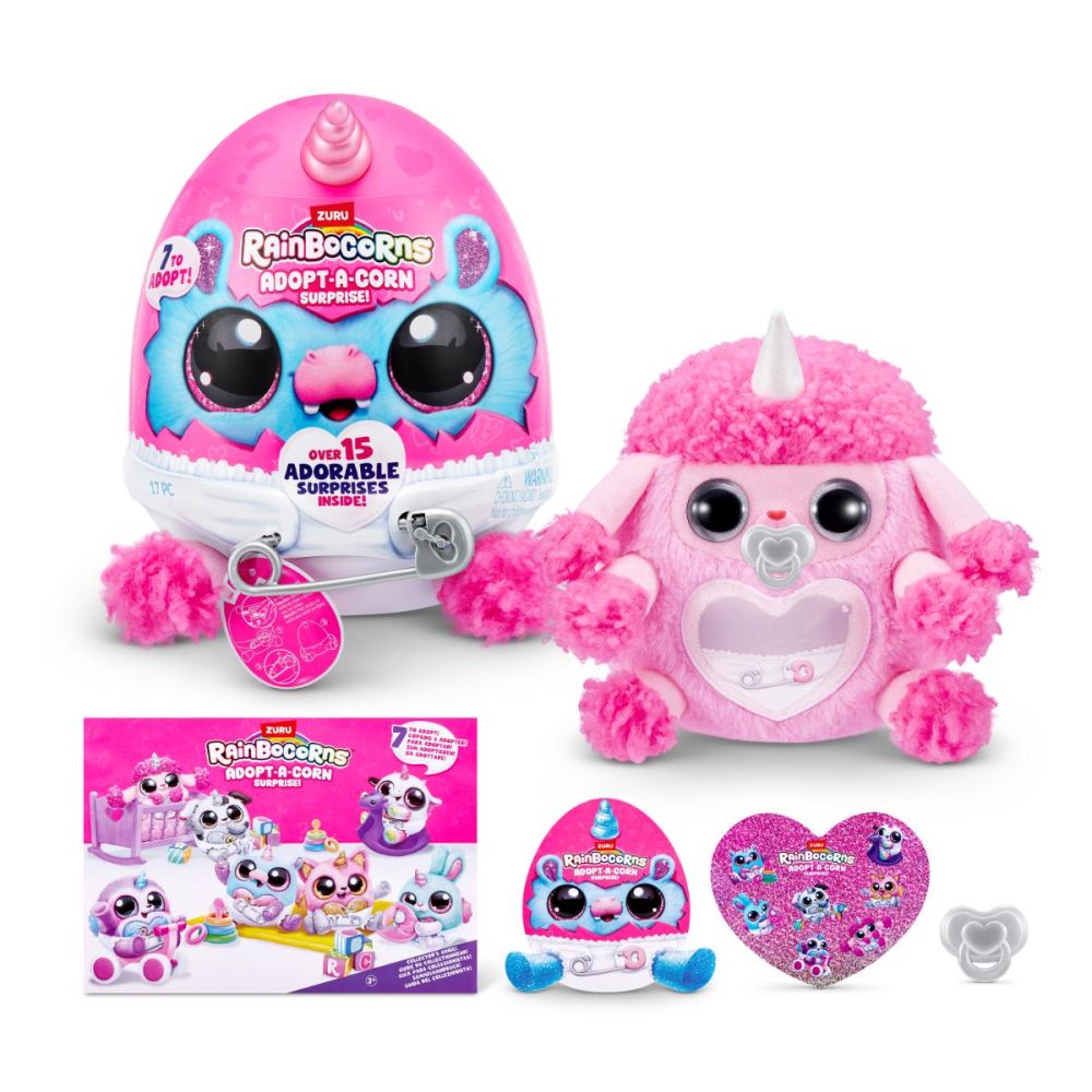 Rainbocorns - Adopt-A-Corn cu 15 surprize - Pink Fluffy Feet